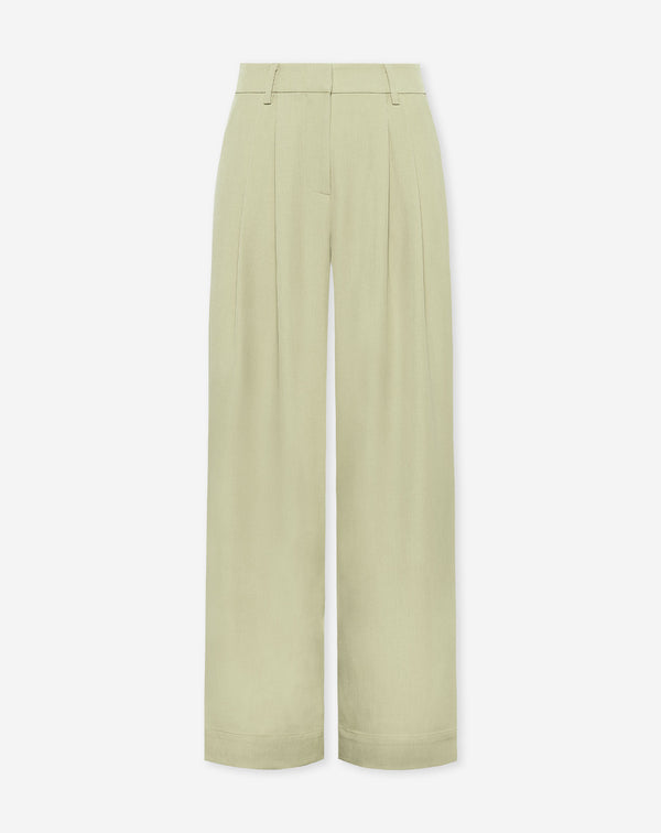 LORNA PLEATED WIDE LEG PANTALON PISTACHE