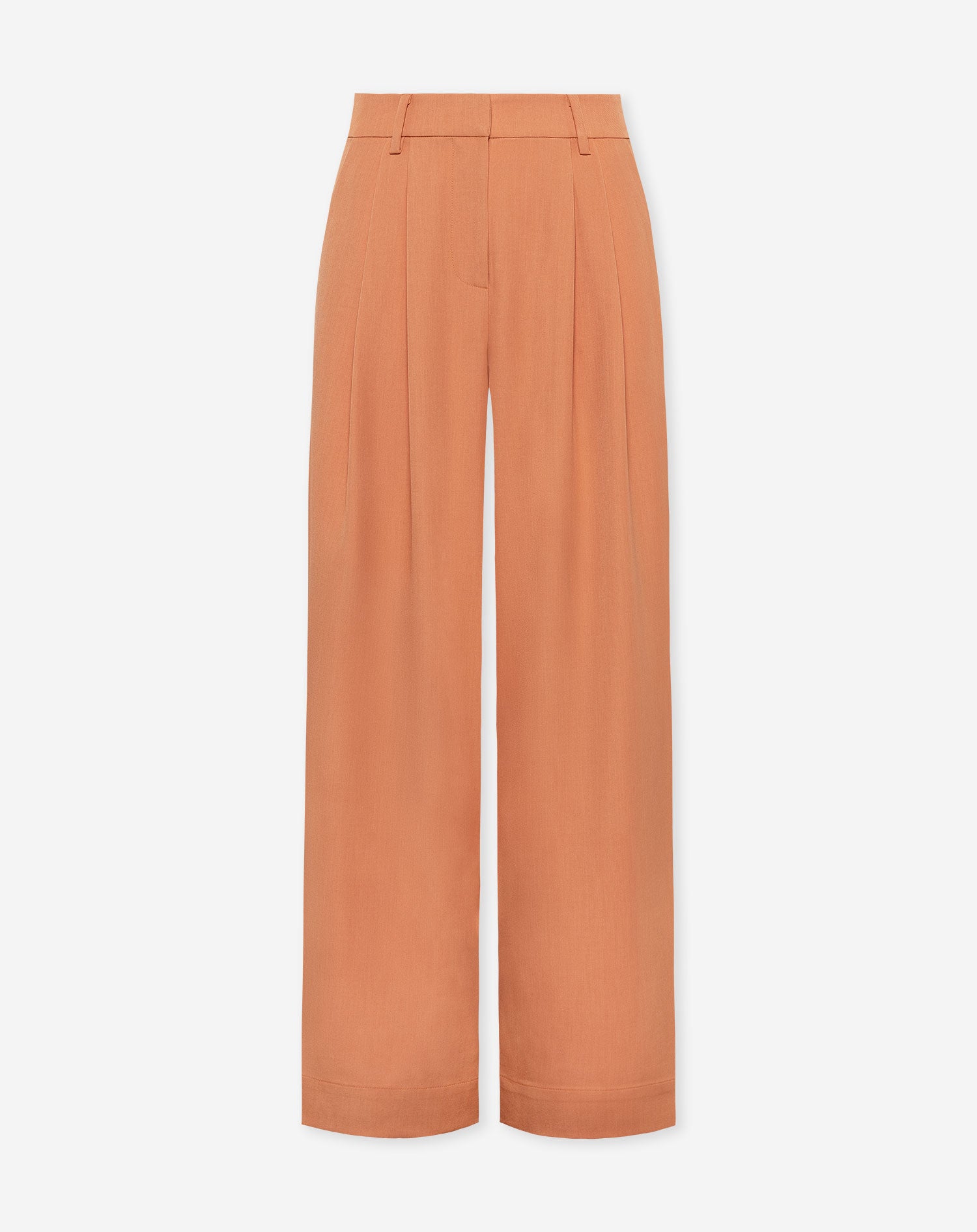 LORNA PLEATED WIDE LEG PANTALON ZACHT ORANJE