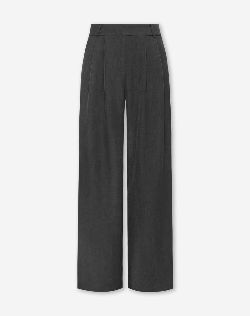 LORNA PLEATED WIDE LEG PANTALON DARK GREY