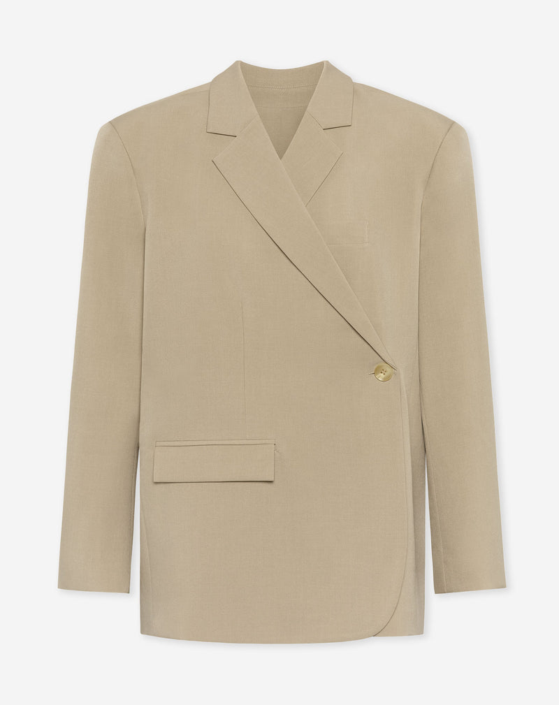 STEVIE OVERSIZED ASYMMETRIC BLAZER BEIGE