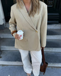 STEVIE OVERSIZED ASYMMETRIC BLAZER BEIGE