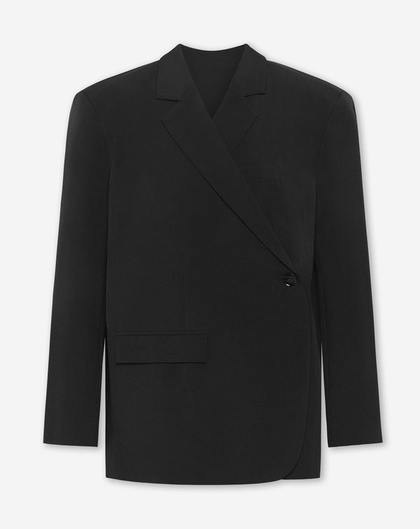 STEVIE OVERSIZED ASYMMETRIC BLAZER ZWART