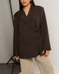 STEVIE OVERSIZED ASYMMETRIC BLAZER BRUIN