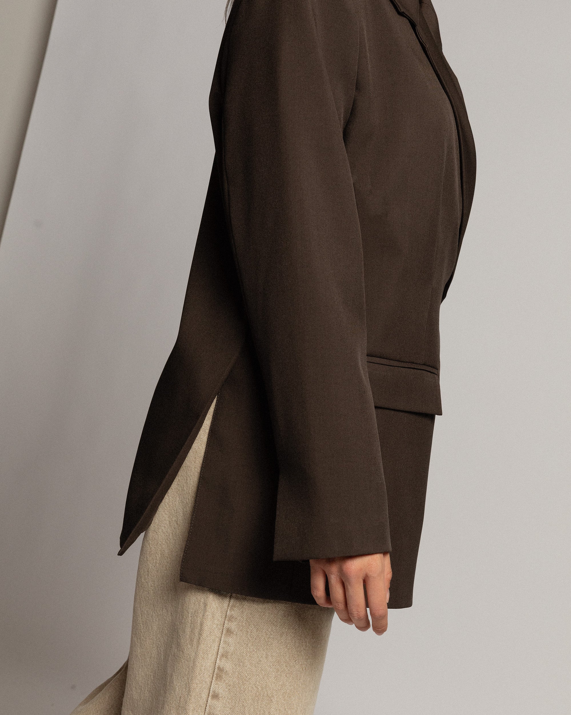 STEVIE OVERSIZED ASYMMETRIC BLAZER BRUIN