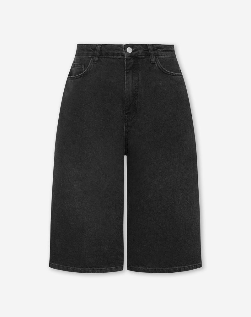 LONG DENIM JORT DONKERGRIJS
