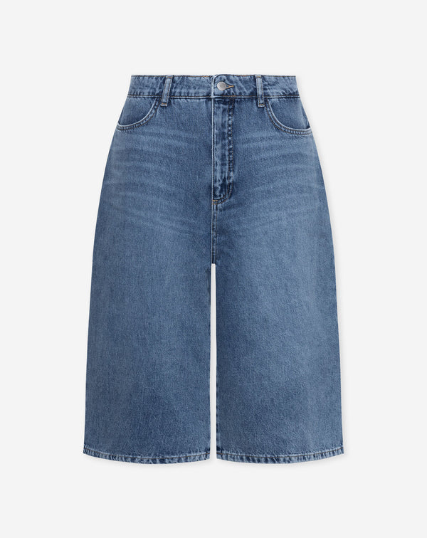 LONG DENIM JORT MID BLAUW