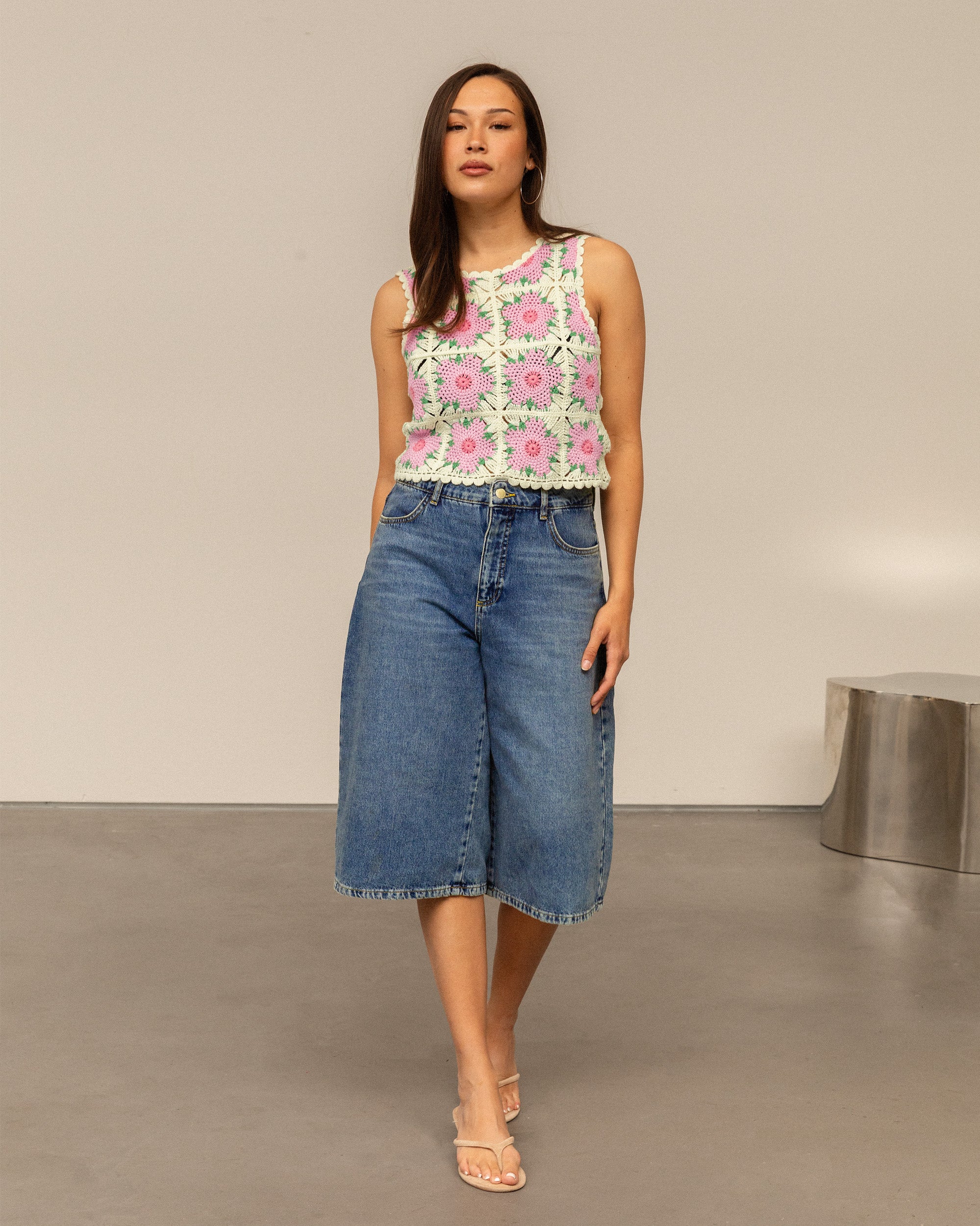 LONG DENIM JORT MID BLAUW