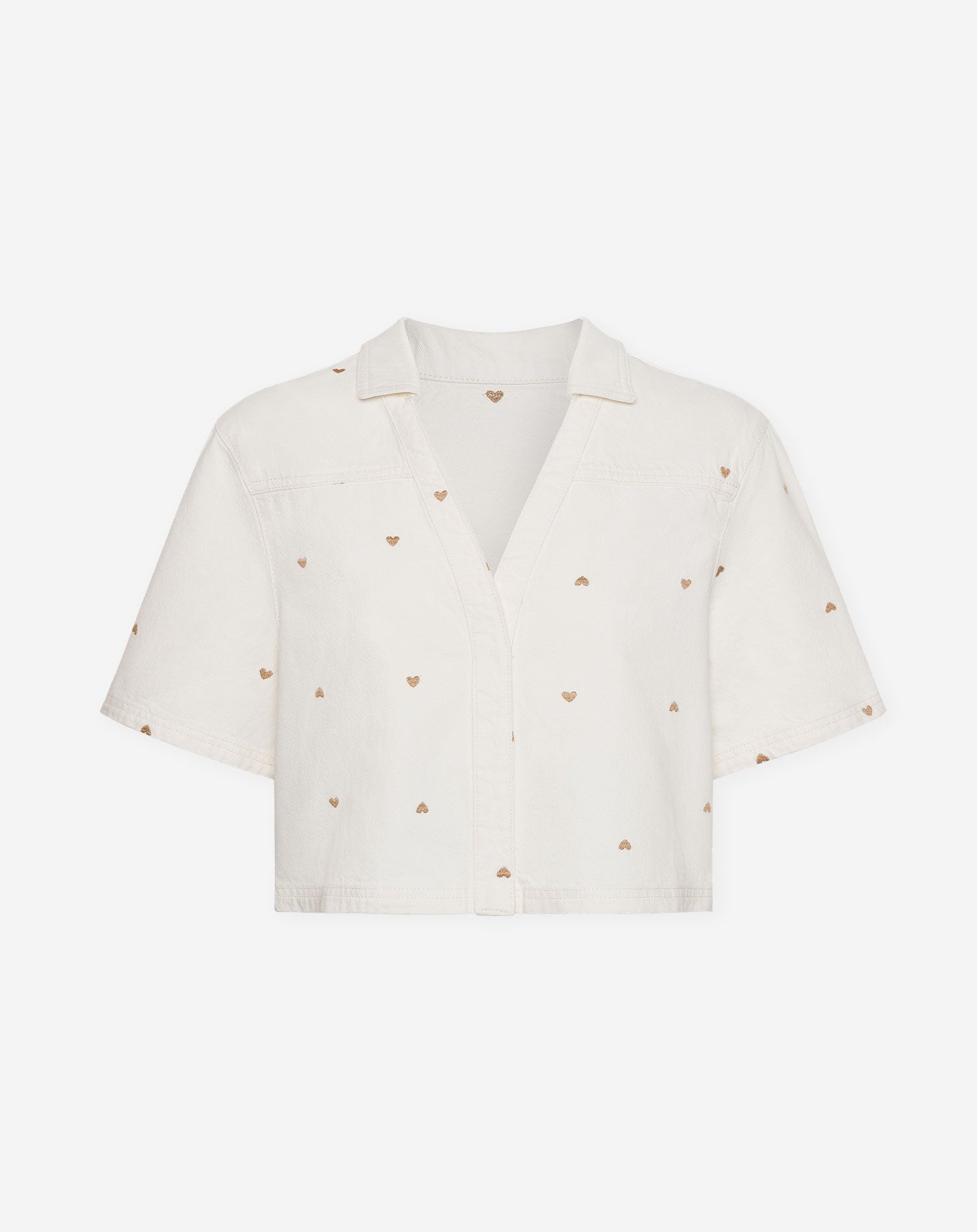 HEART DENIM TOP CRÈME