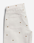HEART WIDE LEG JEANS CRÈME