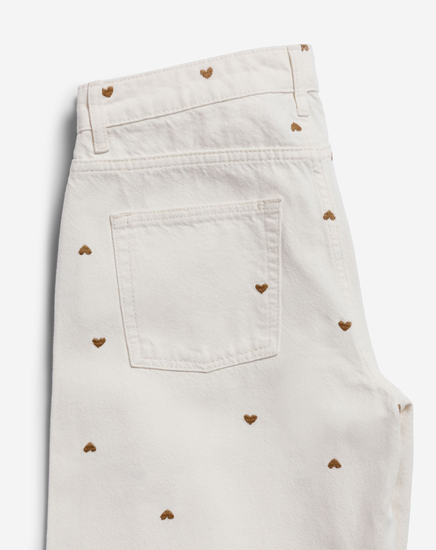 HEART WIDE LEG JEANS CRÈME