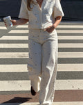 HEART WIDE LEG JEANS CRÈME