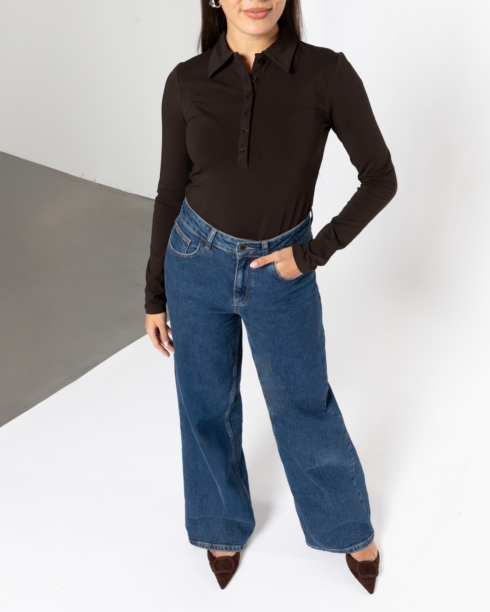 FITTED JERSEY POLO DONKERBRUIN