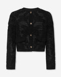 SALLY FLOWER CROCHET CARDIGAN BLACK