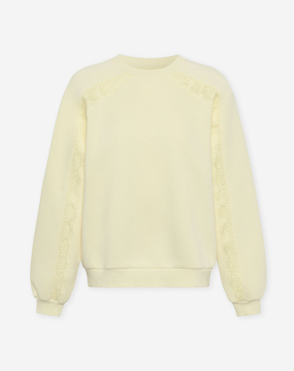 LACE TAPE SWEATER BUTTER YELLOW