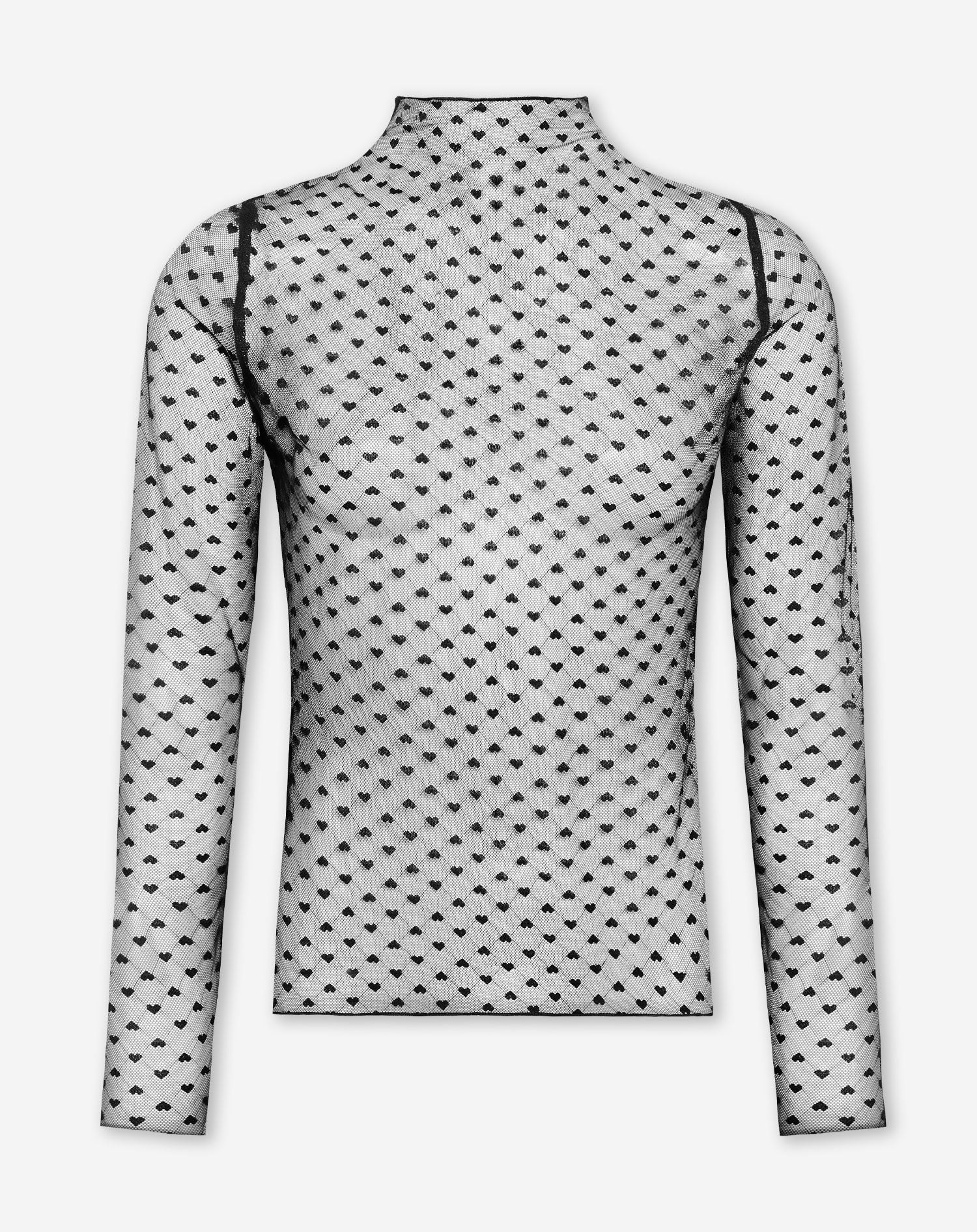 ALEXI HEART LACE TOP ZWART