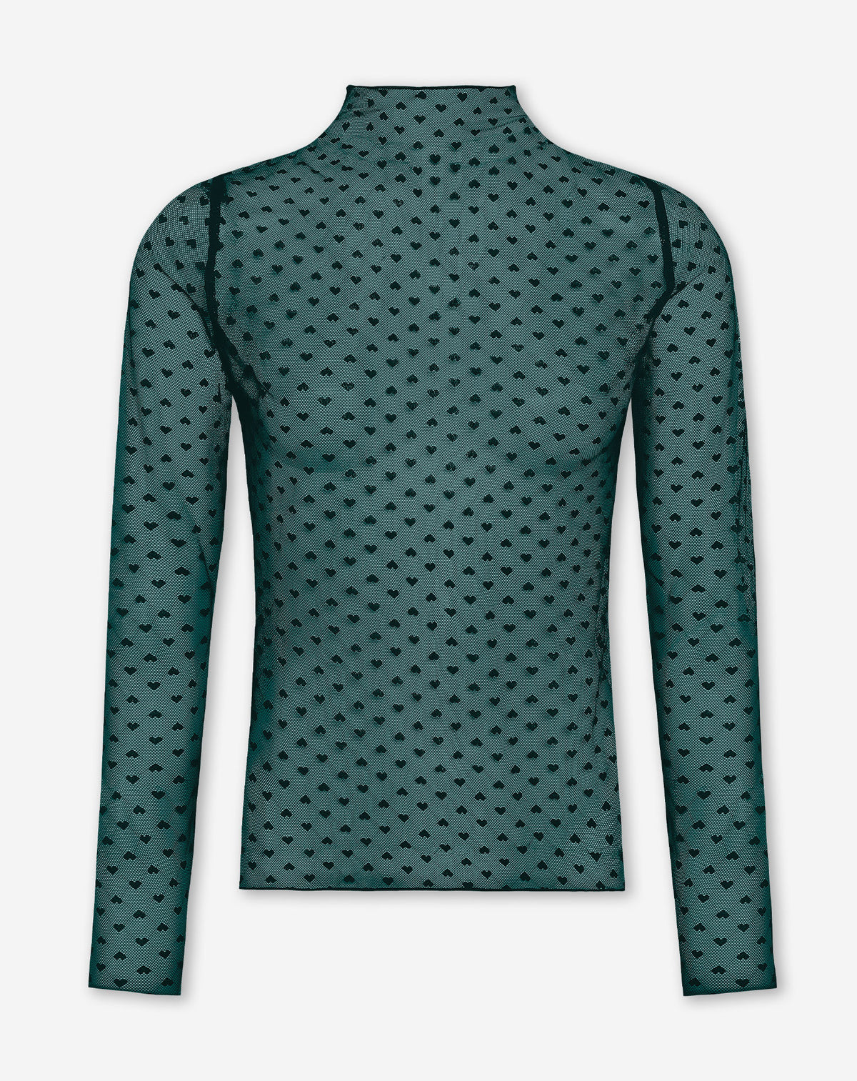 ALEXI HEART LACE TOP TEAL