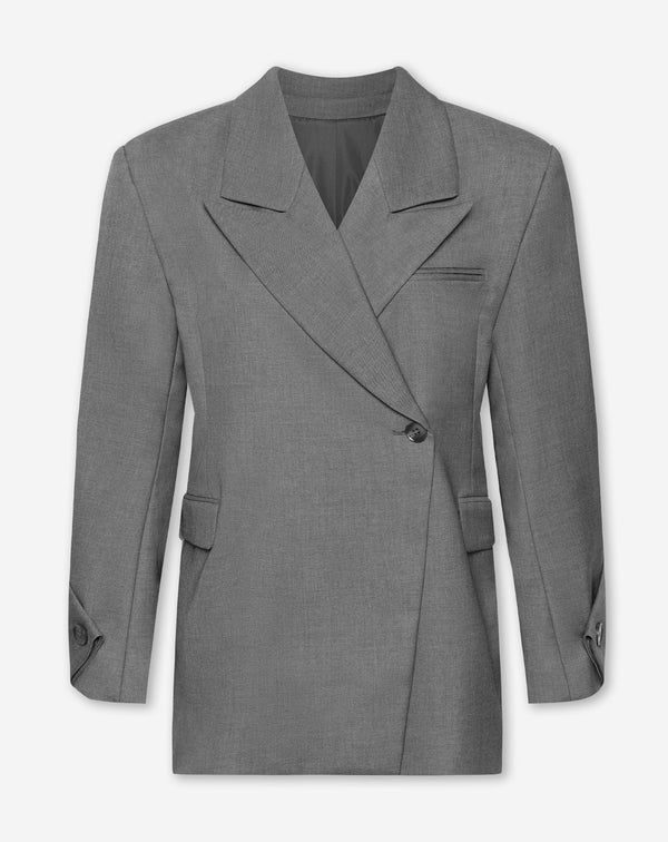 LYA OVERSIZED TWISTED SLEEVE BLAZER GRIJS MELANGE