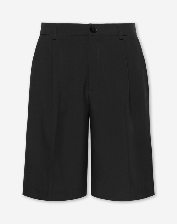 LYA PLEATED LONG BERMUDA ZWART