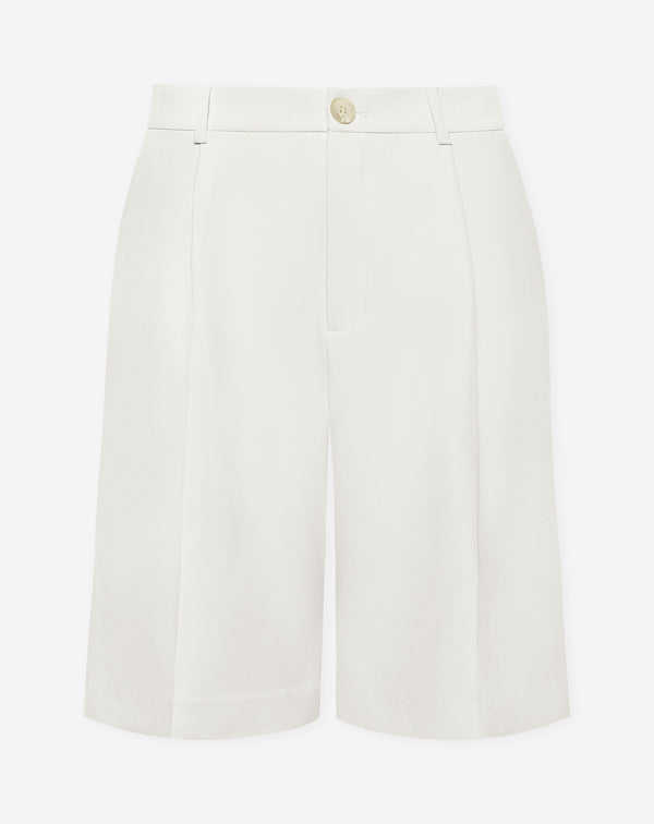 LYA PLEATED LONG BERMUDA CRÈME
