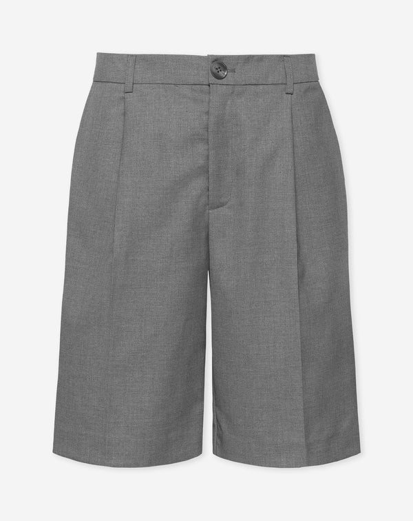 LYA PLEATED LONG BERMUDA GRIJS MELANGE