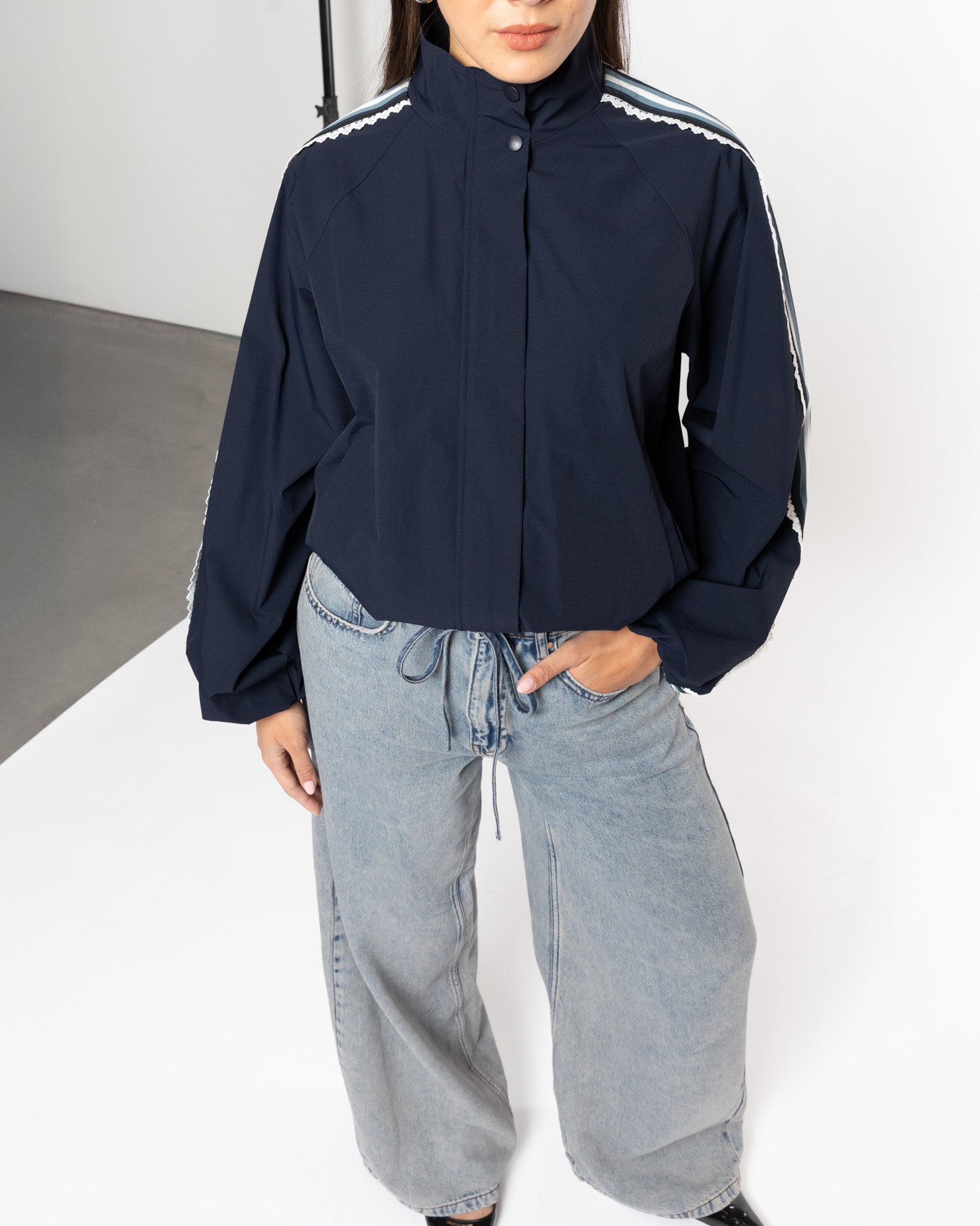 BEX TRACK JACKET DONKERBLAUW