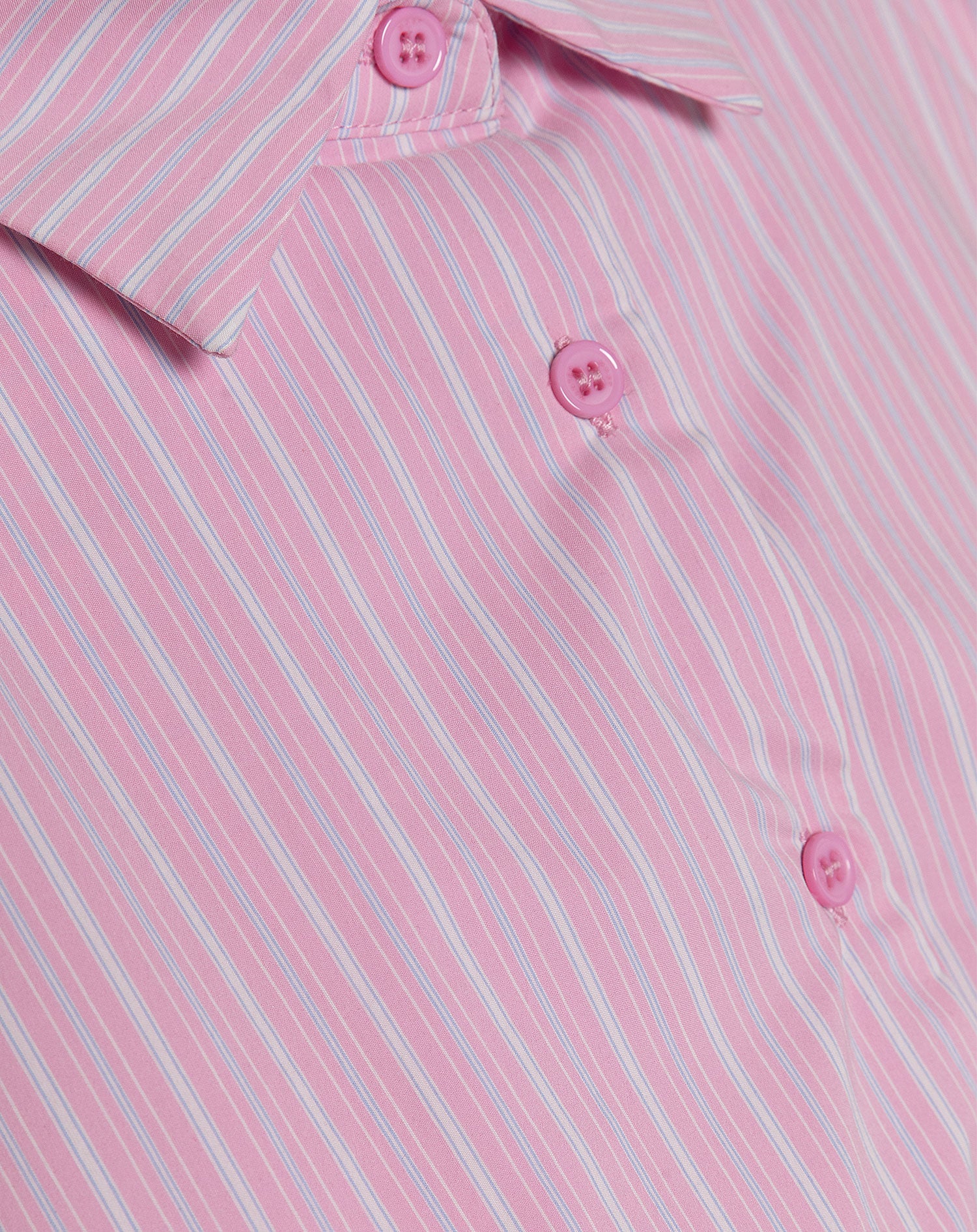 BUBBLE HEM BLOUSE ROZE STRIPE