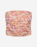 FLOWER JACQUARD BANDEAU TOP ORANJE ROZE