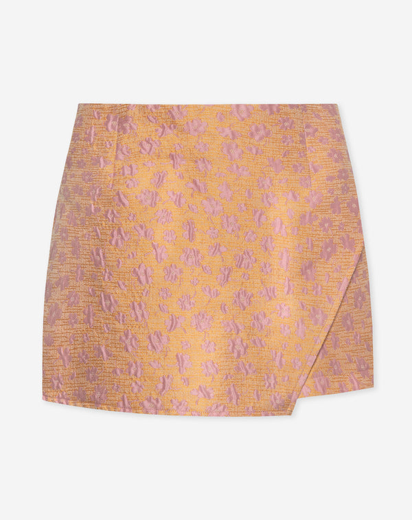 BRYCE FLOWER JACQUARD SKORT ORANJE ROZE