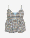 CYRA TOP BLUE CHECK