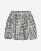 CYRA BALLOON SKIRT BLAUW CHECK