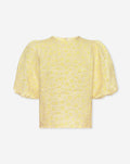 BRYCE FLOWER JACQUARD PUFF SLEEVE TOP BOTERGEEL