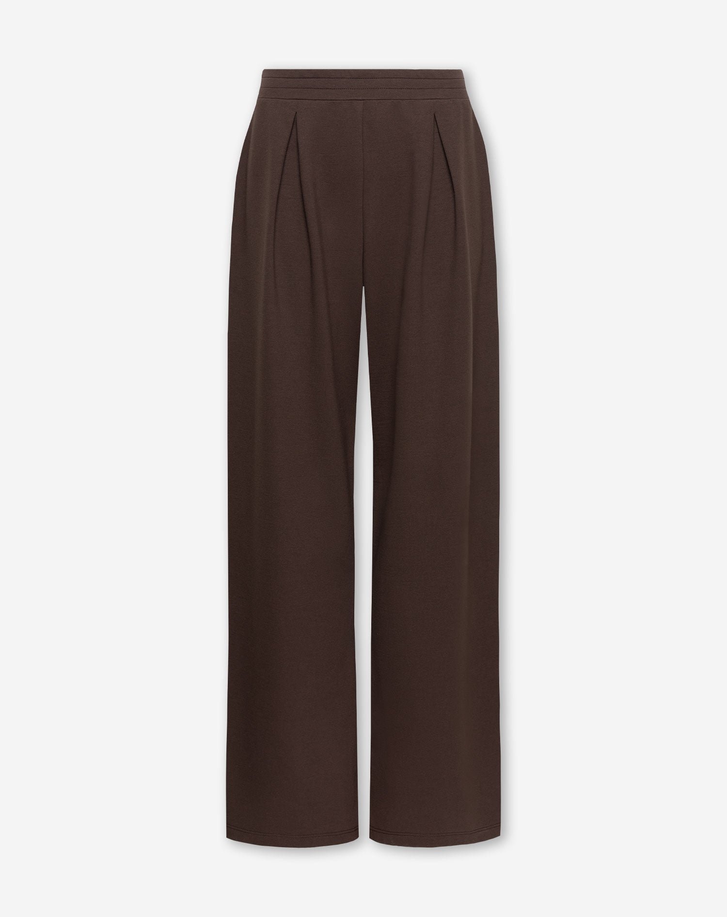 PLEATED WIDE LEG SWEAT PANTS TALL BROWN | Most Wanted
