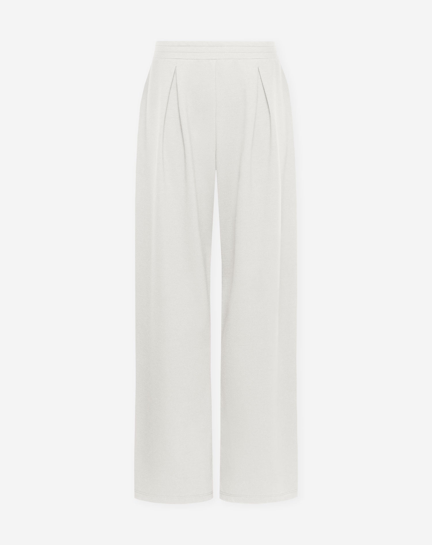 PLEATED WIDE LEG SWEAT PANTS CRÈME