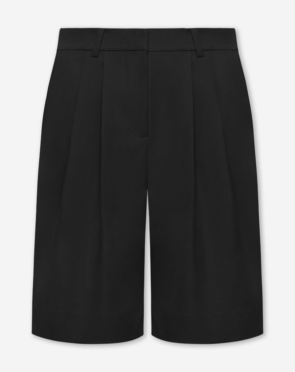 LORNA PLEATED LONG BERMUDA ZWART