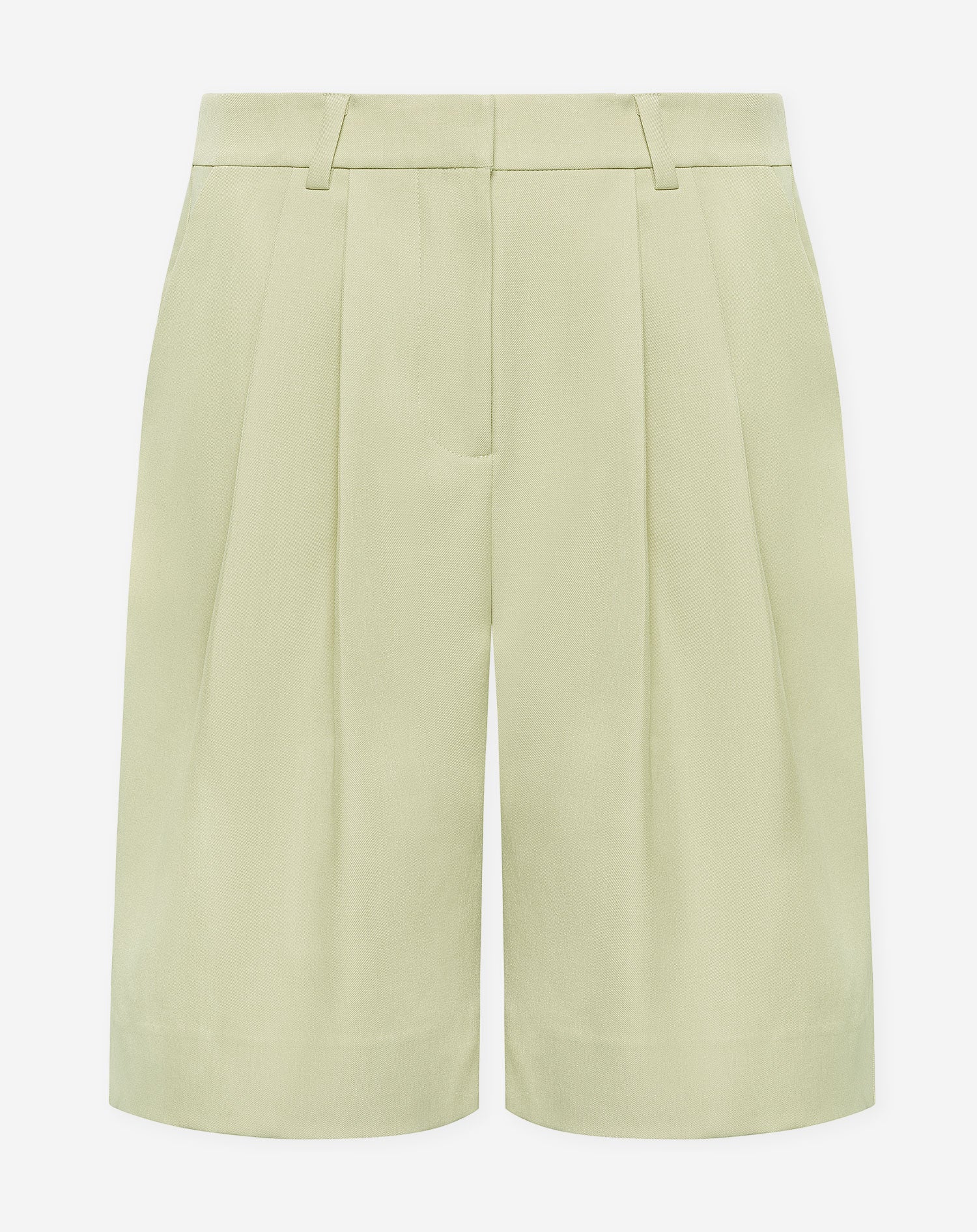 LORNA PLEATED LONG BERMUDA PISTACHE