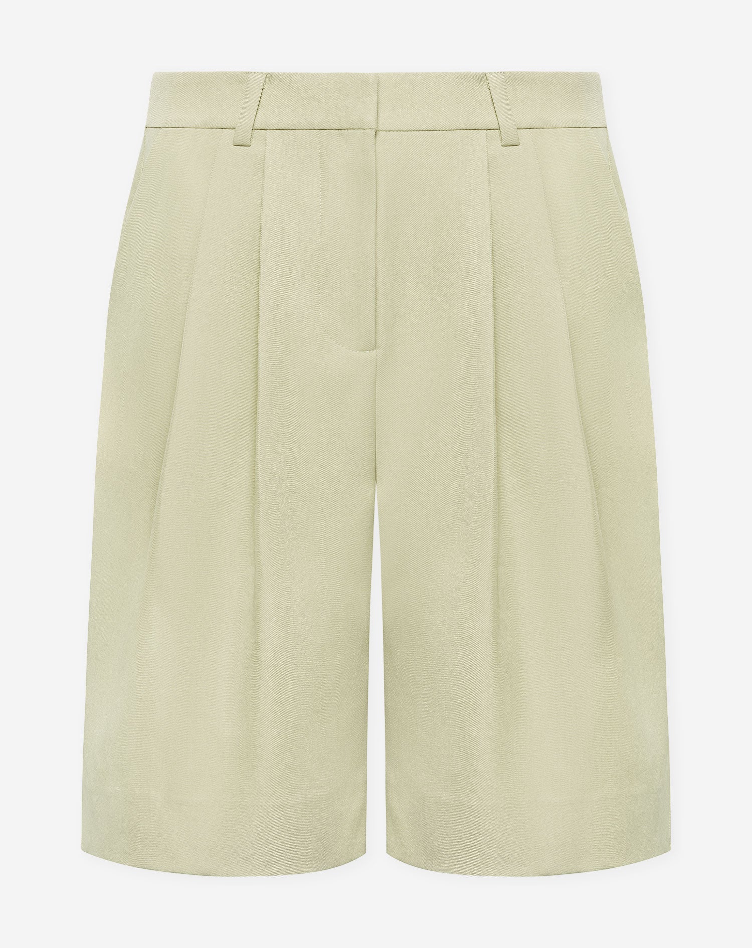 LORNA PLEATED LONG BERMUDA PISTACHE