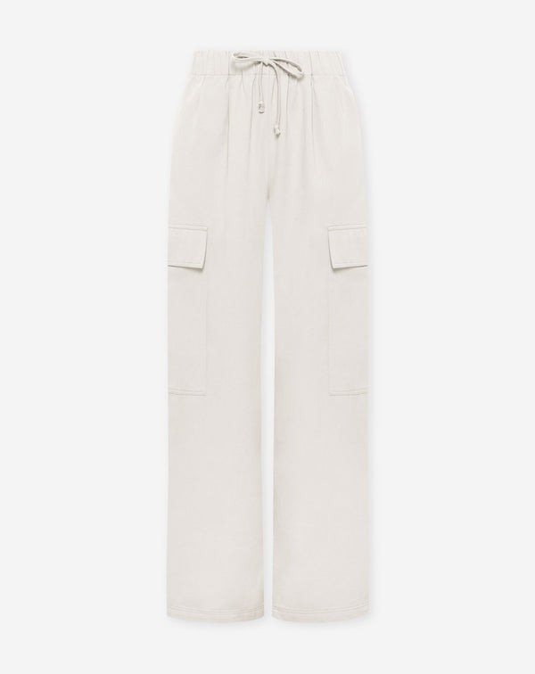GIA WIDE LEG CARGO PANTS CRÈME