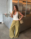 GIA WIDE LEG CARGO PANTS PETITE OLIJFGROEN
