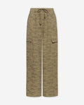 GIA WIDE LEG CARGO PANTS ARMY PRINT GROEN