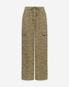 GIA WIDE LEG CARGO PANTS ARMY PRINT GROEN