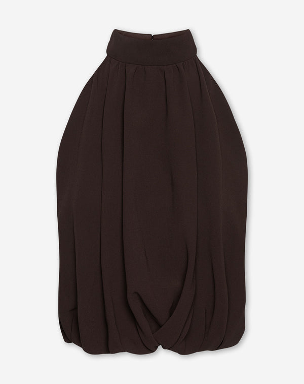 ANDY HALTER BUBBLE HEM TOP BRUIN