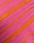 CROCHET STRIPE BANDEAU TOP ROZE ORANJE