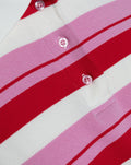 SHAYLEE STRIPED LONG SLEEVE CROPPED POLO ROOD/ROZE