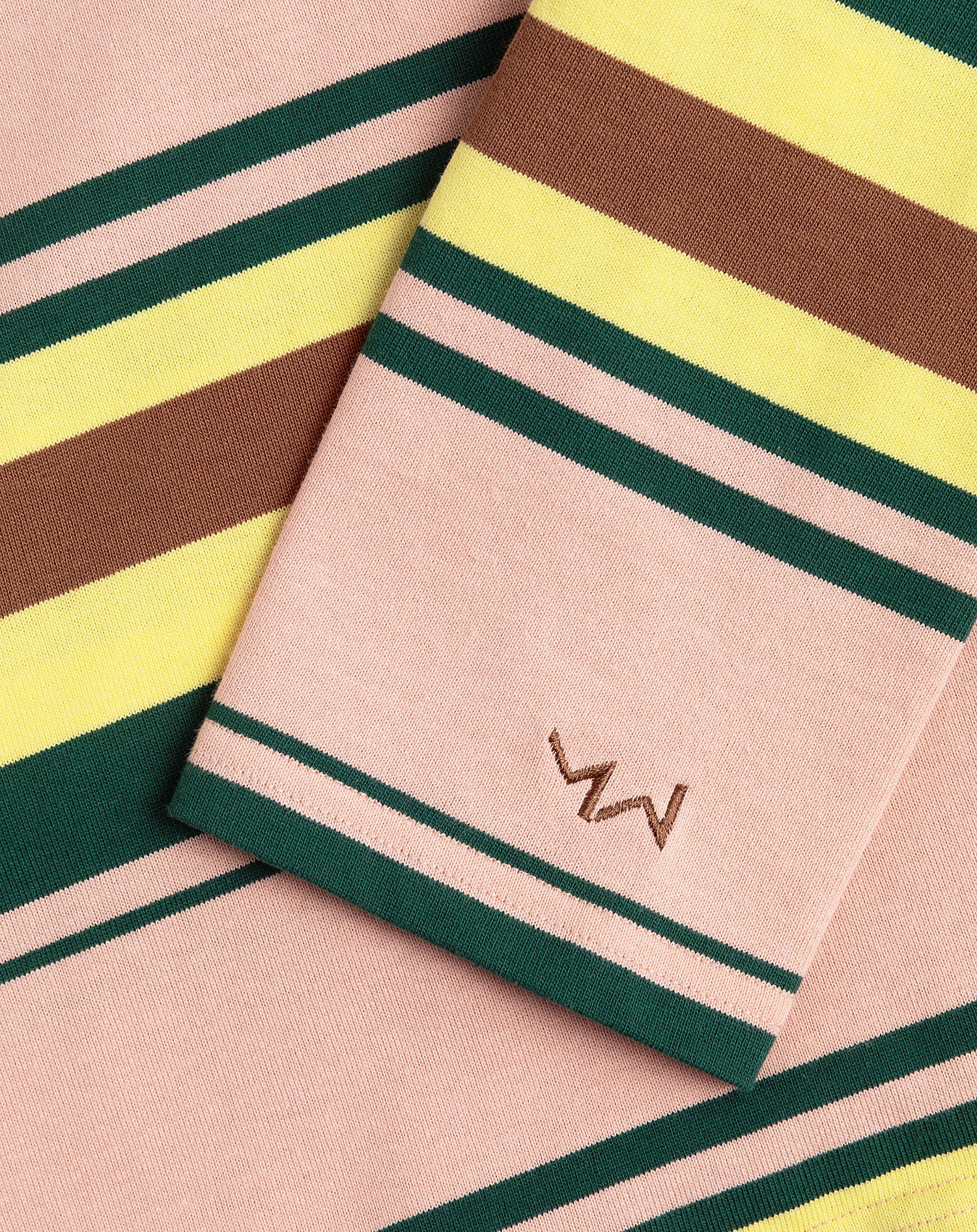 LAINA STRIPED LONG SLEEVE CROPPED TEE ROZE