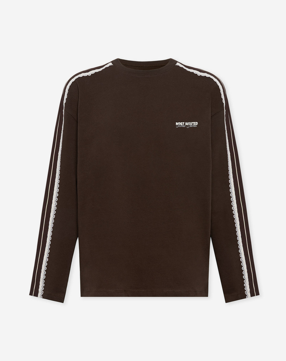 LONG SLEEVE OVERSIZED TAPE TEE BROWN