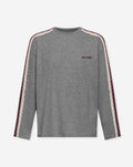 LONG SLEEVE OVERSIZED TAPE TEE GREY MELANGE