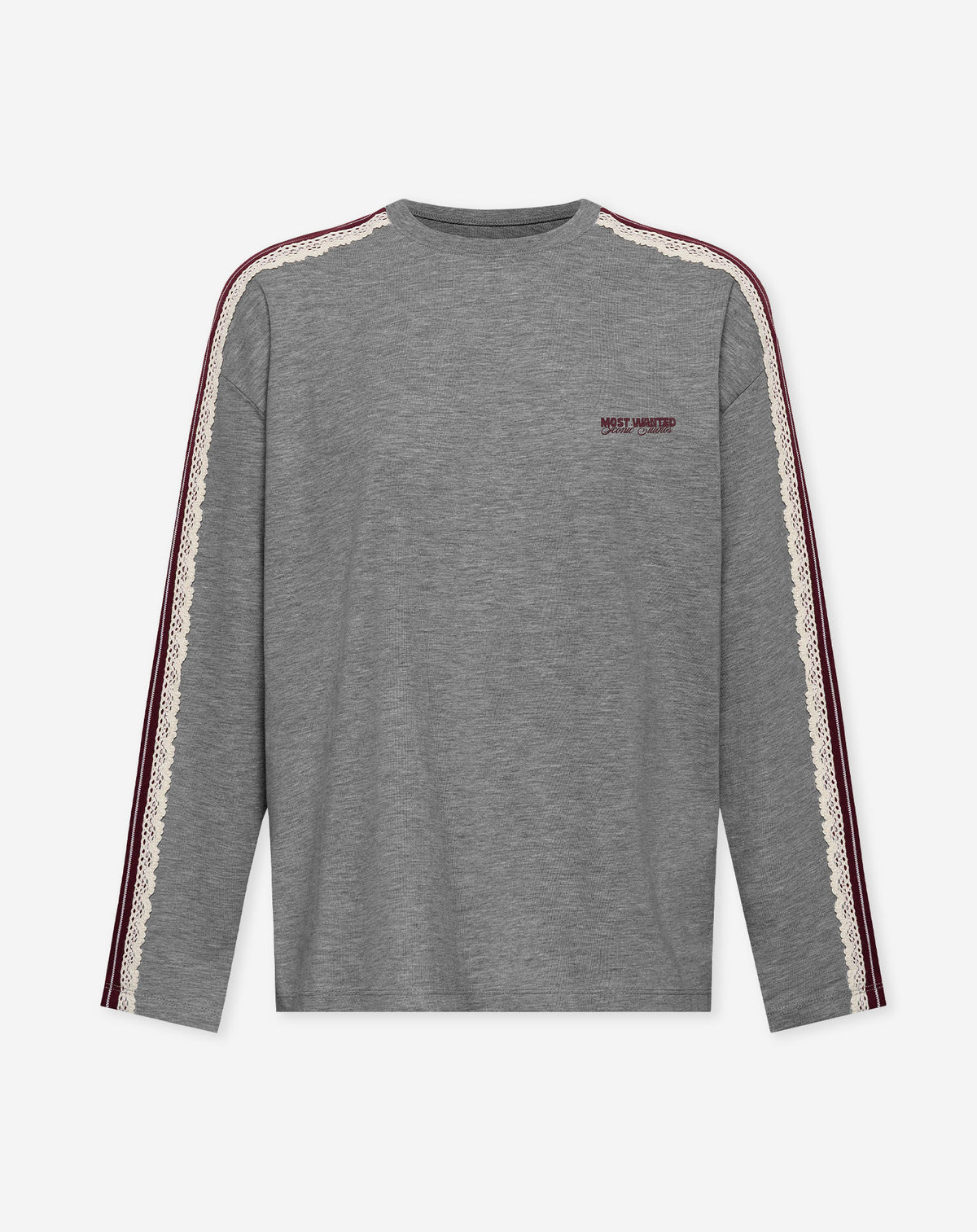 LONG SLEEVE OVERSIZED TAPE TEE GREY MELANGE