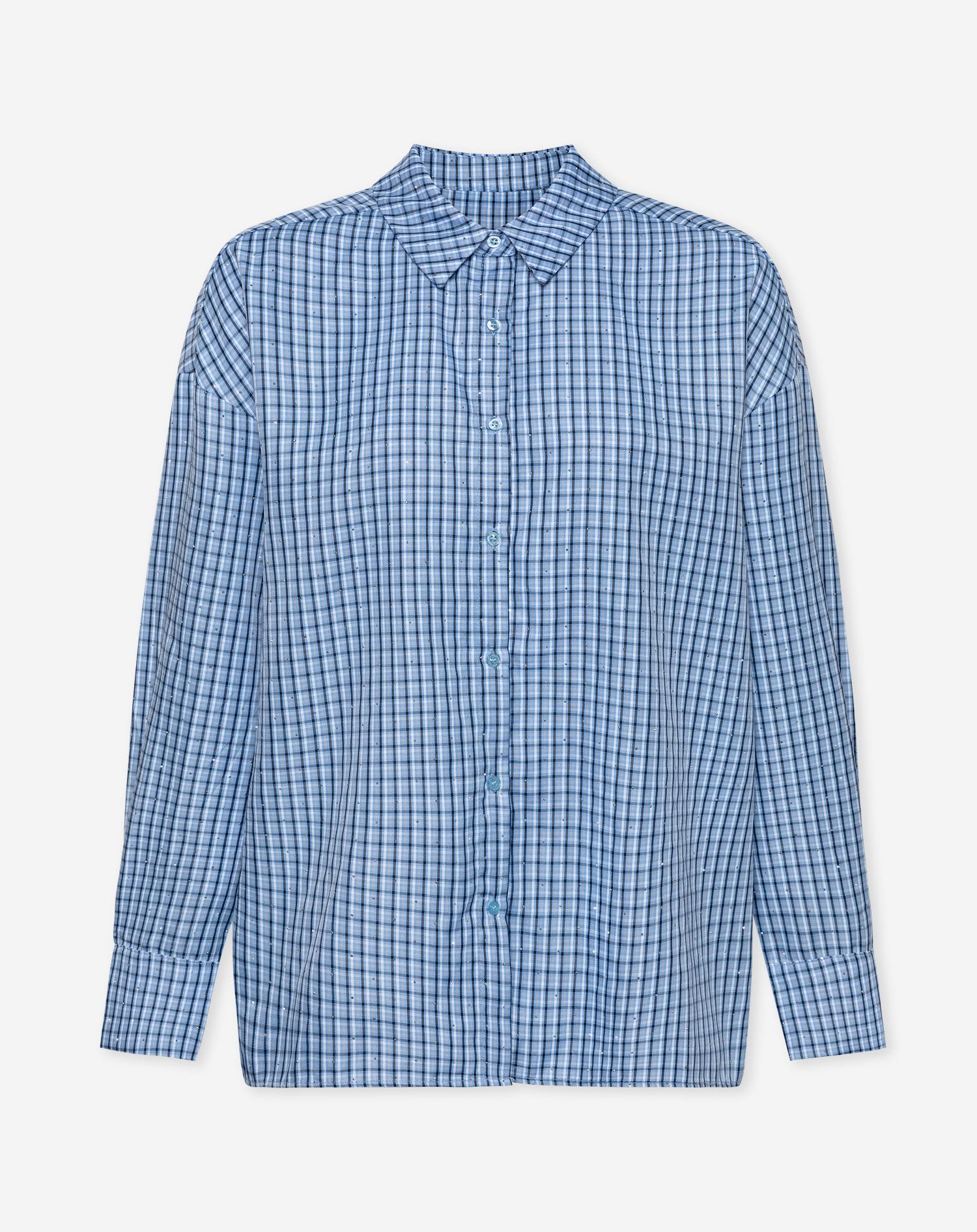 MAVIE OVERSIZED CHECK BLOUSE BLAUW