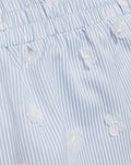 FLOWER EMBELLISHED STRIPE SHORTS BLAUW