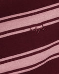 NELINE STRIPED SHORT SLEEVE CROPPED TEE BURGUNDY